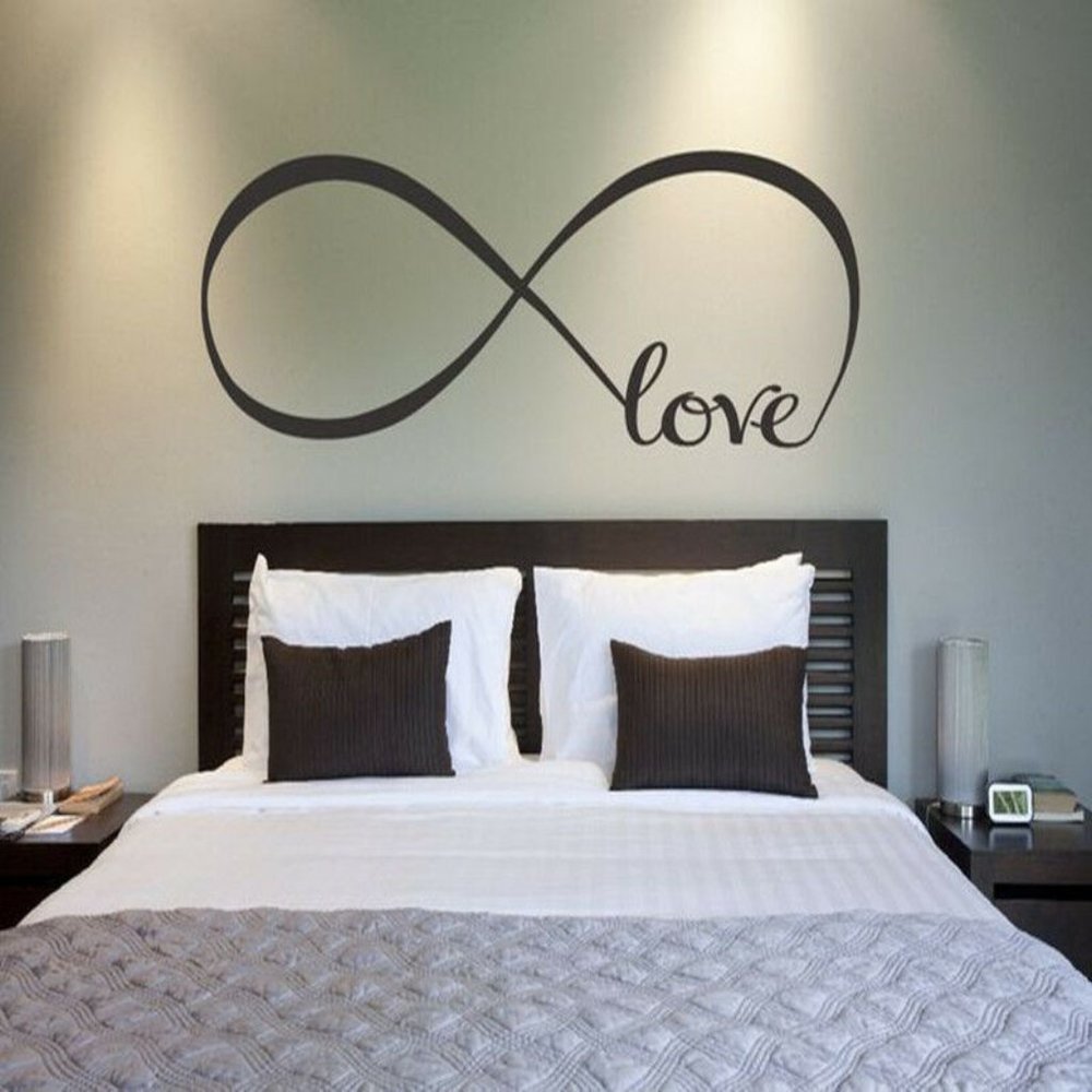 22x9 Inch Vinyl Wall Decal Love Infinity Rub & Stick Transfer - Picture 2 of 3